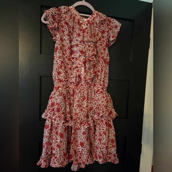 Misa Los Angeles Marnie Red & White Ruffled Sundress- Great For 4th Of July! - Picture 4 of 5